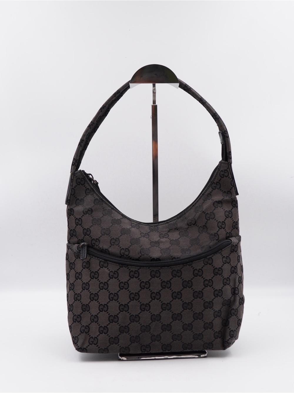 Gucci Black Monogram Hobo Bag